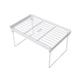 thumbnail image 1 of Estante de almacenamiento de cocina de plástico apilable Uanit, plegable, organizador de gabinete de cocina blanco y estantes de almacenamiento apilables y expandibles para gabinete de mostrador y, 1 of 6