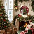 thumbnail image 2 of Welcome Sign for Front Door, Christmas Snowman Round Metal Wall Art Wreaths, Funny Xmas Tree Snowflake Red Black Plaid Outdoor Indoor Wall Hanging Sign for Porch Decor Housewarming Gifts 11.8 Inch, 2 of 8