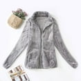 thumbnail image 2 of ketyyh-chn99 Grey Womens Jacket Women's Long Jacket Full Zip Polar Hoodie Soft Lightweight Winter Coat, 2 of 4
