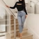 thumbnail image 4 of Body de manga larga sin mangas para mujer, top de camiseta con abertura en el pecho, body sensual para mujer con busto pronunciado., 4 of 5
