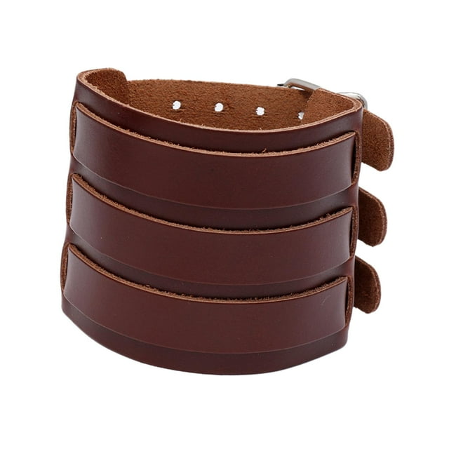 Pulsera de puño para hombre, pulsera artesanal para el día de San Valentín, regalo de cumpleaños para hombre Marrón