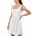thumbnail image 2 of JUMP APPAREL Womens Blanc Stretch à Glissière Cou Carré au-Dessus du Genou Parti Fit + Robe Flare M, 2 of 3