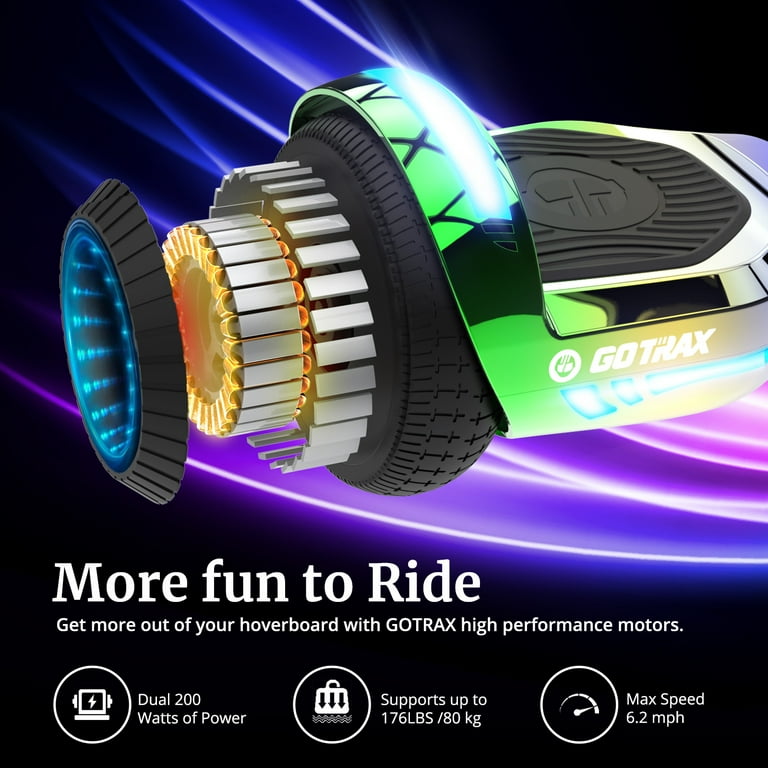 GOTRAX Glide Pro Bluetooth Hoverboard 6.5in LED Wheels Self