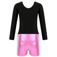 thumbnail image 6 of iEFiEL Kid Girls Dance Leotard with Shorts Gymnastics Ballet Suit Long Sleeve Fitness Workout Outfit Pink 14, 6 of 7