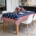 thumbnail image 5 of dajkiuy 2Pcs Patriotic Tablecloths for 4th of July Decorations, 54x108 Inch Red White Blue Star Plastic Table Cover for Memorial Day Party Supplies, 5 of 6