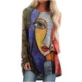 thumbnail image 2 of ICHUANYI Clearance Women's Printing Loose Casual Fashion Long Sleeve T-shirt Blouse Tops(Brown, XL) ICHUANYI WER2023081016918, 2 of 5