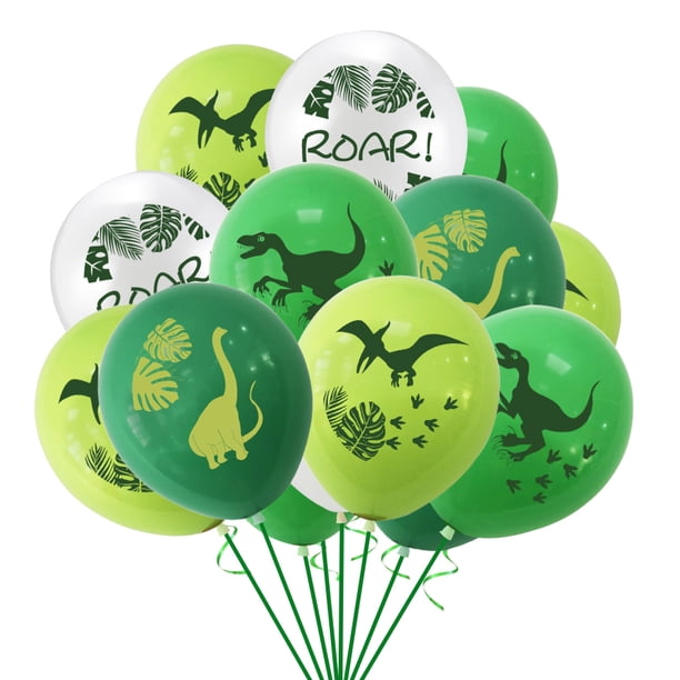 FELTECHELECTR Globos de látex de 24 pulgadas con diseño de dinosaurio, juego de adornos para fiestas de cumpleaños (verde)