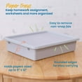 thumbnail image 3 of ECR4Kids Letter Size Plastic Tray Orgainzer with Lids, Small, Storage Bins, Light Grey, 10-Piece, 3 of 9