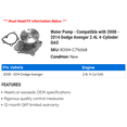 thumbnail image 2 of Water Pump - Compatible with 2008 - 2014 Dodge Avenger 2.4L 4-Cylinder GAS 2009 2010 2011 2012 2013, 2 of 2