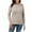 Khaki, variant on oqasdz Thermal Underwear for Women Casual Solid Color Bottoming Shirt Slim High Knitted Long Sleeved Top Loose Comfortable Warm Outdoor Dailywear