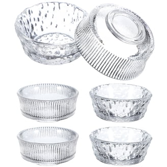 LAV 6-Piece Ice Cream Glass Bowls Set - 9.5 Oz Clear Footed Dessert Cups