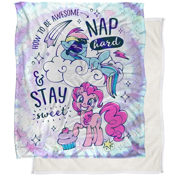 My Little Pony Blanket, How to Be Awesome Silky Touch Sherpa Back Super Soft Throw Blanket