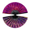 thumbnail image 1 of Abanico de Kung FU de 10 pulgadas con rayas de colores, abanico de baile, fiesta, festival de música, abanico de bambú, accesorios para escenario de fiesta, un abanico, 1 of 9