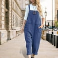 thumbnail image 5 of FAFWYP Womens Cotton Linen Jumpsuits Casual Sleeveless Loose Long Baggy Bib Pants Overalls Rompers Summer Trendy Outfits, 5 of 9