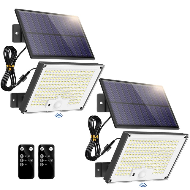 Luces solares exteriores Gusicil 172 LED con sensor de movimiento, IP65 impermeables