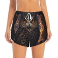 thumbnail image 2 of Salouo Classical Style Brown Owl Print Women's 2 in 1 Running Shorts Double-Layer Shorts Athletic Workout Gym Yoga Shorts Running Shorts for Women-X-Large, 2 of 7