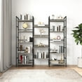 thumbnail image 2 of Bookcases and Bookshelves, Triple Wide 5 Tiers Industrial Bookshelf, Large Etagere Bookshelf Open Display Shelves with Metal Frame for Living Room Bedroom Home Office, Grey, 2 of 7