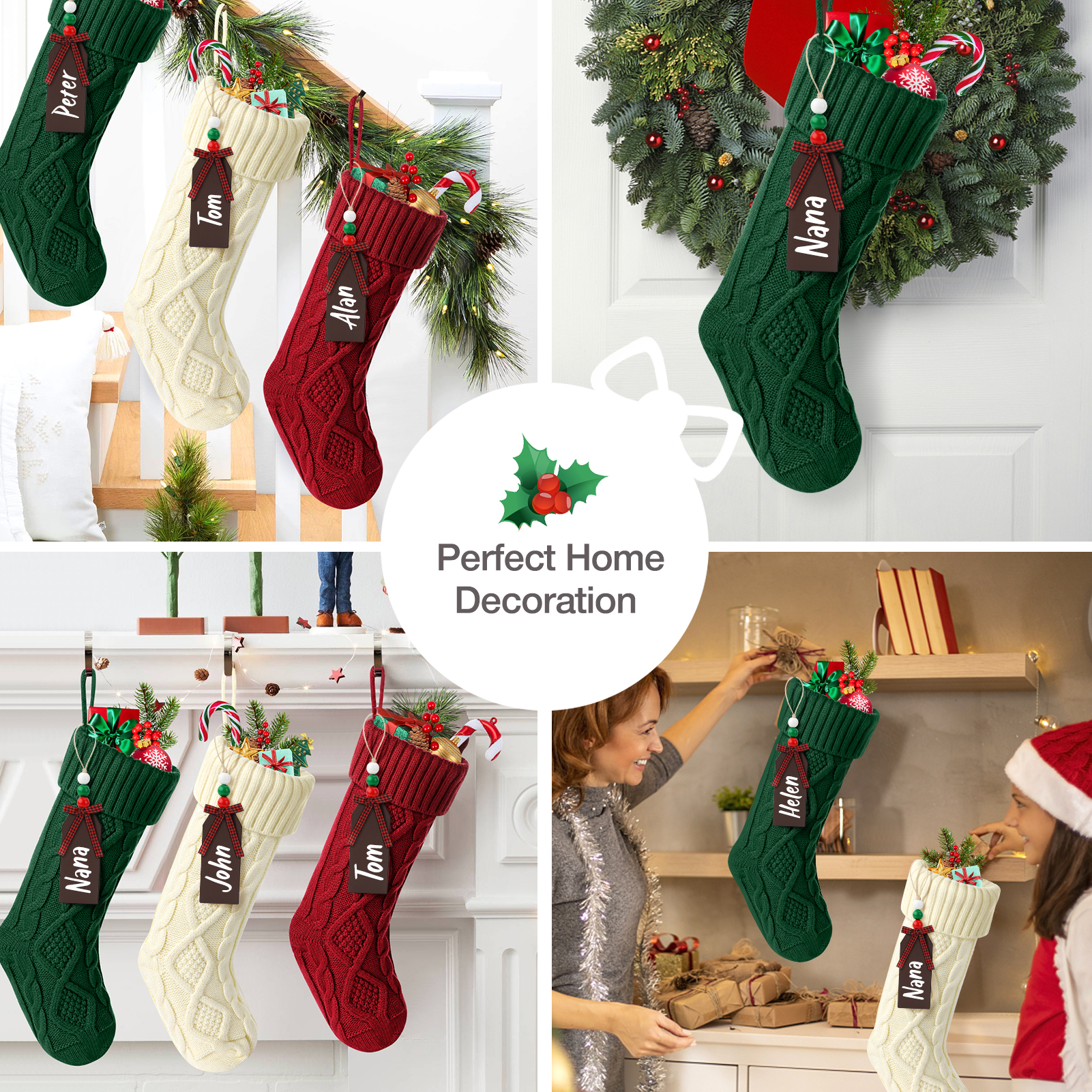 Ayieyill 6-Piece Personalized Christmas Stockings Set photo 5