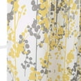 thumbnail image 3 of DriftAway Leah Abstract Floral Blossom Ink Painting Room Darkening Kitchen Tier Window Treatment, Set of Two, each 28"x36"+ 2" header (Yellow/Gray), 3 of 6