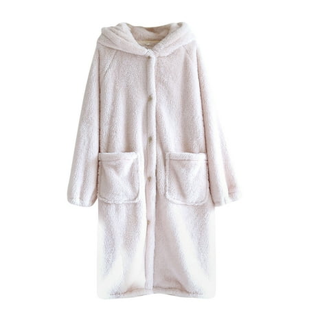 

Yuelianxi Women Nightgown Winter Coral Thickened Thermal Pajamas Large
