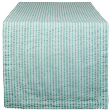 

14 x 108 in. Aqua Seersucker Table Runner