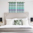 thumbnail image 3 of Purple Green Boho Kitchen Curtains Window Panels, Vintage Ethnic Tribe Abstract Art Insulated Window Treatment Curtain, Grommet Curtains for Bedroom/Living Room/Bathroom, 2 Piece 42"Wx45"L, 3 of 8