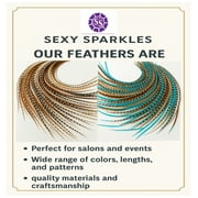Sexy Sparkles 25 Hair Feathers Extensions Kit, 7-13 Rooster Feathers for Hair
