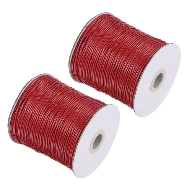 Unique Bargains 2 Packs Beading Thread Bracelet Weave Bead Craft Cord 1.5mm 158M/Roll (172-Yards) Decorative String, Red