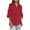 Red, variant on Womens Plus Size Tops Elbow-Length Dressy Blouses Crew Neck Side Slit Casual Loose Tunic Tops Summer Shirts S-2XL