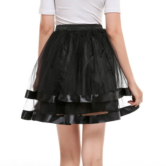 Vedolay Skirts for Women A-Line Elastic High Waist Skirt Fairy Mesh Long Skirts,Blue XL