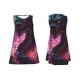 thumbnail image 7 of Lsque Neon Futuristic Dragon Pattern Summer Dresses for Women – Sleeveless T-Shirt Swing Sundress, Perfect for the Beach and Casual Days, 7 of 7
