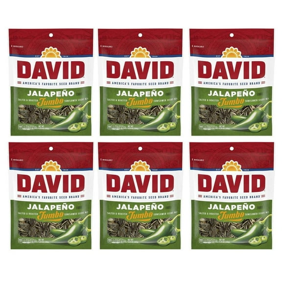 David Seeds Sunflower Seeds, Jalapeno, 5.25 oz - Pack of 6