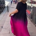 thumbnail image 5 of ZenCart Gradient Maxi Dress for Women Summer Plus Size Loose Long Dress Casual V-neck Short Sleeve Flowy A-line Dress, 5 of 7