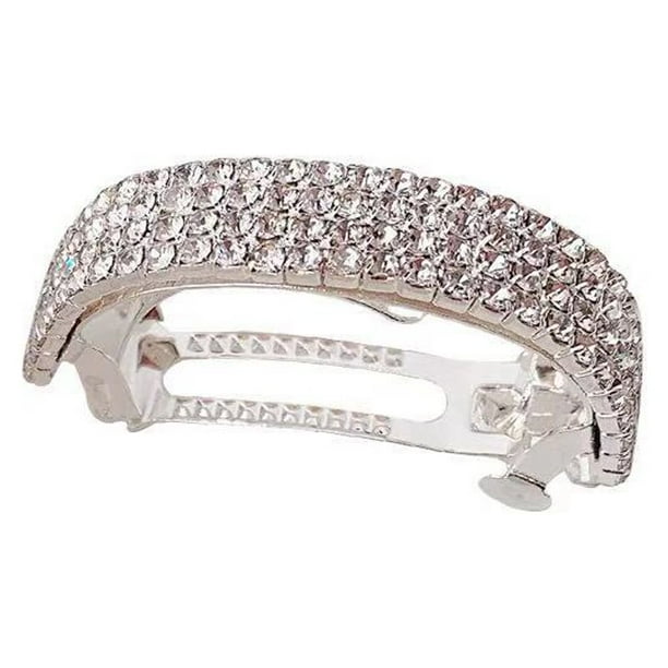 RO 1 horquilla de cristal para el pelo, adorno para el pelo con diamantes de imitación, clip francés para el pelo fino, invitado de boda, atuendo diario, fiesta de graduación, coleta, regalo de cumpl Sincero Electrónica