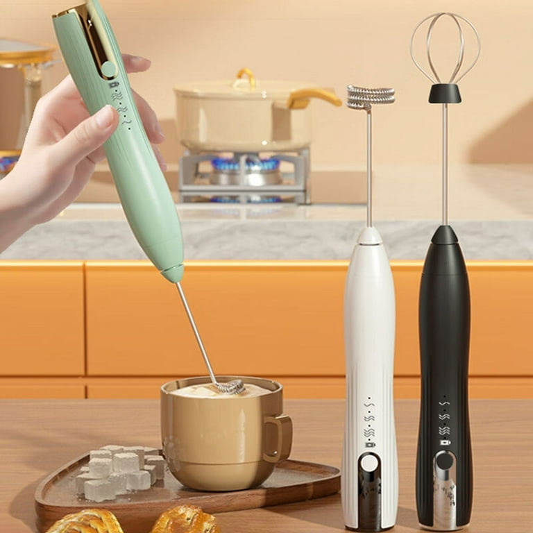 Cuteam Powerful Electric Milk Frother High-Speed Motor One-key Start  Handheld Egg Blender Coffee Mixer Wand Kitchen Tool
