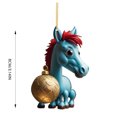 thumbnail image 3 of Holloyiver Christmas Ornaments 2023 Horse Merry Christmas Acrylic Hanging Ornaments Pony Girl Kid Pendant Horse Memorial Collectible Gift Tree Decoration, 3 of 8