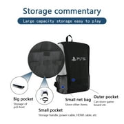 Carrying Case for PS5 Lightweight Console Travel Bag Backpack for PlayStation Console Controllers Special Storage for CD Cable or Other Accessories