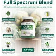 Healths Harmony 2,250mg Super Greens Antioxidants Supplement with 20 Superfood Ingredients, 180 Caps