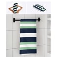 thumbnail image 6 of Green Navy Blue Striped Towel Set of 3, Soft Microfiber Bath Towels, Hand Towel, Washcloths, Chic Abstract Lines Geometric Quick-Dry Absorbent Towels for Bathroom Kitchen Hotel Beach Gym Spa, 6 of 7