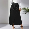 thumbnail image 4 of fatyb Womens Satin Maxi Skirts Elegant Flowy Silk Skirt High Waisted A-Line Long Skirts for Women, 4 of 7