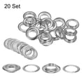 thumbnail image 3 of Kit de 20 ojales con arandelas de 20mm para cortinas, lonas, bolsas de cuero DIY, tono plateado, 3 of 6