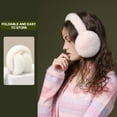 thumbnail image 3 of Eosunjian Winter Imitation Rabbit Fur Earmuffs Girls Cute Solid Color Warm Earmuffs Outdoor Ear Warmer Foldable Soft Furry Ear Covers Pink, 3 of 13