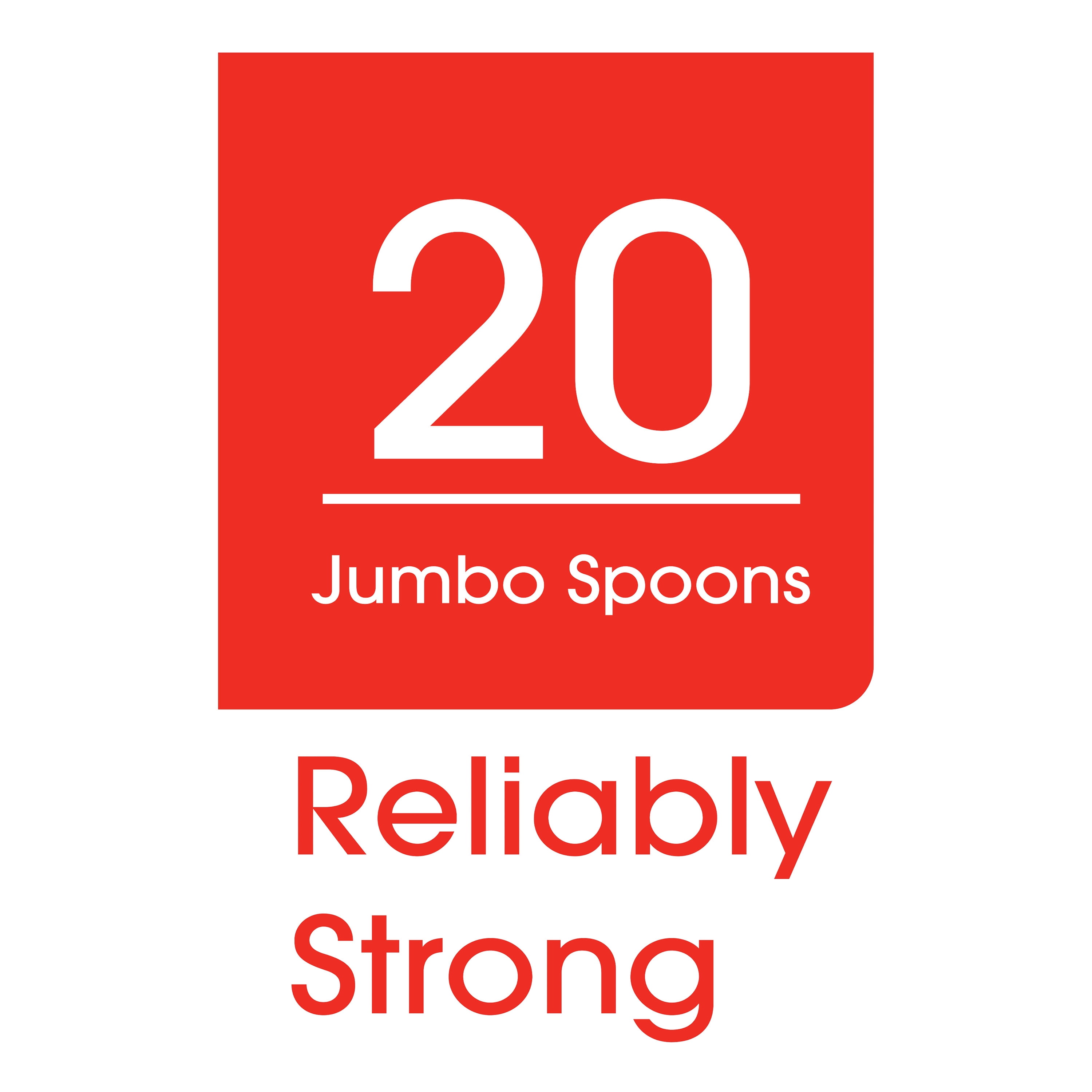 Great Value Premium Clear Jumbo Disposable Plastic Spoons, Polystyrene, 20 Count