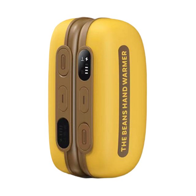 Monstrate Los calentadores de la mano de la frijol 2pcs/set fijaron con la capacidad conveniente 5 de la batería de la exhibición y de la Electrónica amarillo