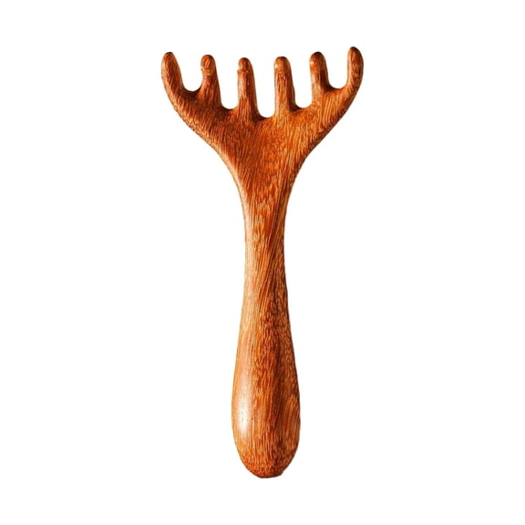 Soumake Sandalwood Head Massage Comb Gua Sha Tool Back Scratcher Handheld Wide-Tooth Comb for Curly Hair Scalp Massager for Stress Relief