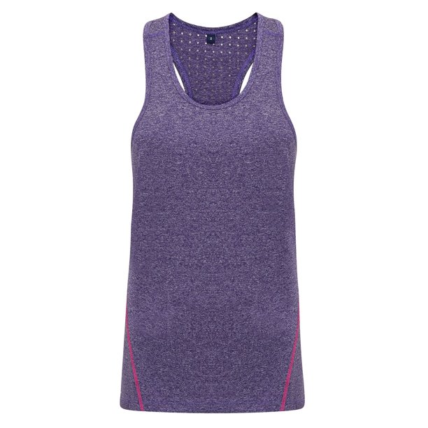 TriDri - Camiseta sin mangas diseño corte laser para chica/mujer (Púrpura Jaspeado)