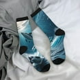 thumbnail image 5 of KLL Ice Blue Ocean Cute Dolphin A Print Cool Socks Men's Women's Crew Socks Funny Crazy Novelty Stockings, 5 of 6