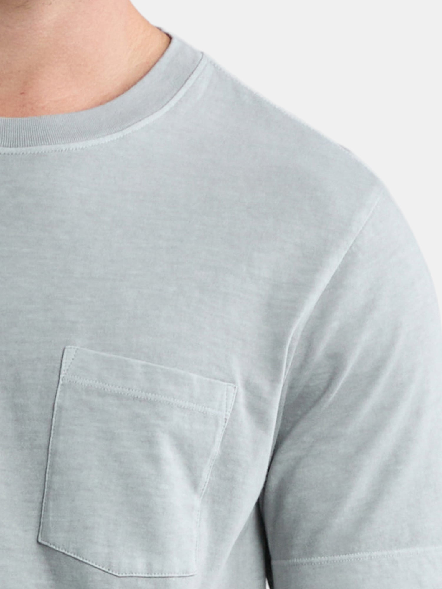 George Men's Garment Wash Crewneck Pocket Tee with Short Sleeves, Size XS-3XL
