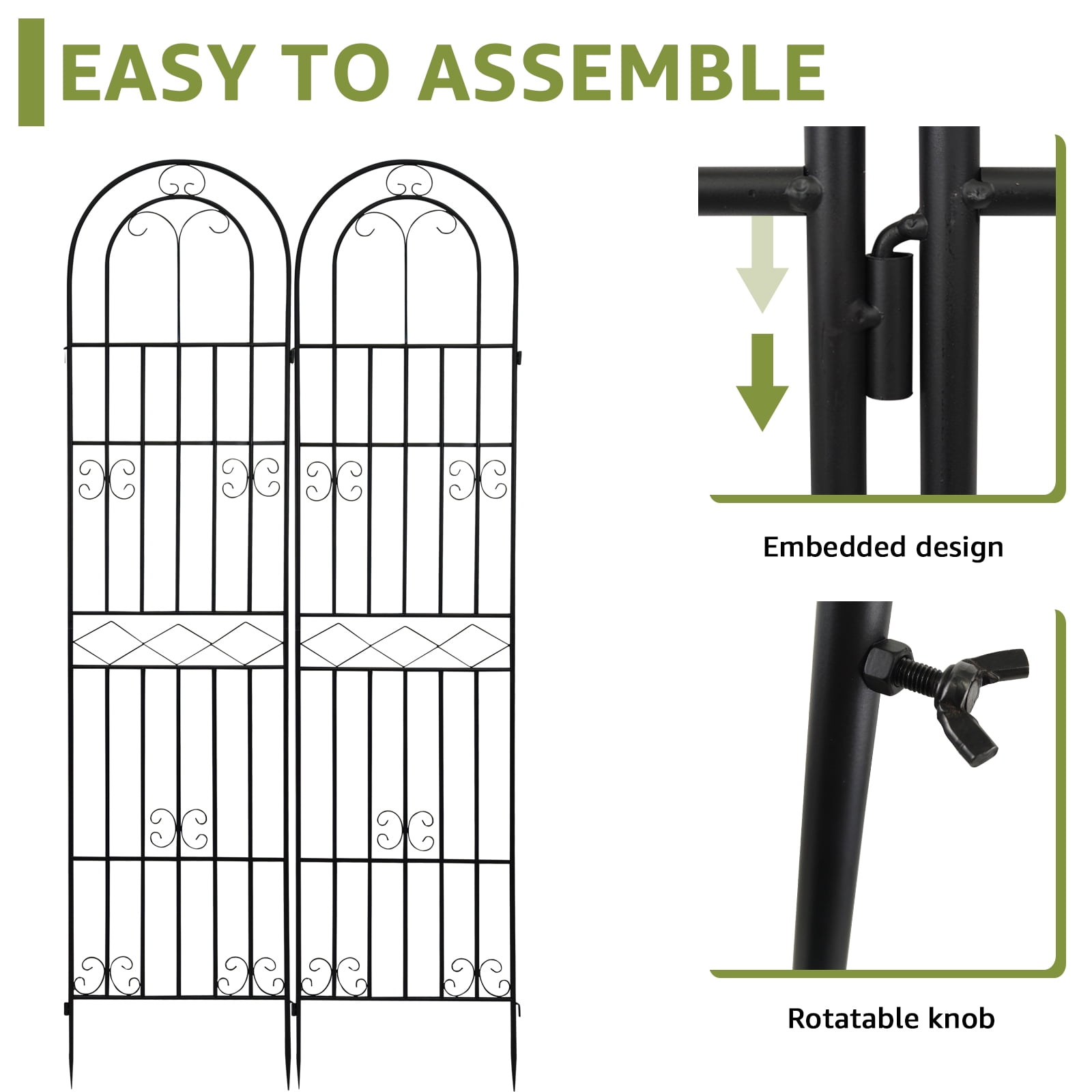 XYJBHB Heavy Duty 87" Metal Plant Trellis 2-Pack, Rustproof Cucumber & Tomato Support for Garden Vegetables