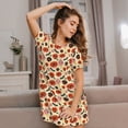 thumbnail image 3 of Yiaed Halloween Donut Print Women's Loose-Fit Short Sleeve Nightgown, Soft and Comfortable Sleep Dress for Relaxation and Sleepwear, 3 of 6